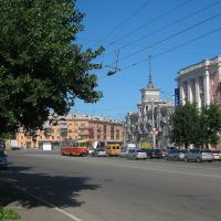 вид с проспекта Строителей на площадь Октября, Барнаул