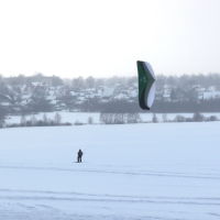 Крылатый лыжник (с парашютом "летающее крыло"), Шуя
