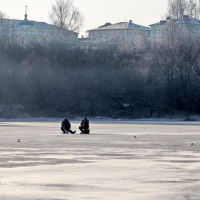 Зимние рыбаки на Тезе., Шуя