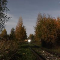 Вечерний поезд в осеннем лесу., Шуя