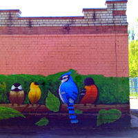 Рисунок граффити на электроподстанции во дворе на Советском проспекте (05.2016), Ивантеевка