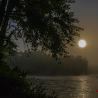 Туманное утро на слиянии двух рек Сакмары и Кураганки г.Кувандык, Кувандык