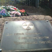 Бериславское кладбище. "Этот камень заложен в память о жертвах Чернобыльской трагедии"., Берислав