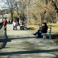 г.Днепр, весенний день у пруда центрального парка, Днепропетровск