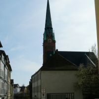Altenburg - Blick in die Brüdergasse mit Pfarramt und Brüderkirche, Альтенбург