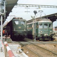 Bahnhof Konstanz BR 141 und BDe 4/4 der MThB(1986), Констанц