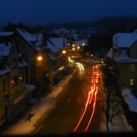 Winter-Night view over Alte Herdstrasse, VS-Villingen, Germany, Филлинген-Швеннинген