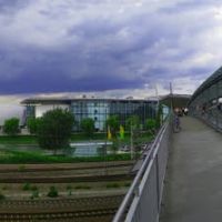 GER Wolfsburg VW-Kraftwerk-Autostadt & Stadtbruecke [Mittellandkanal] Panorama by KWOT, Вольфсбург
