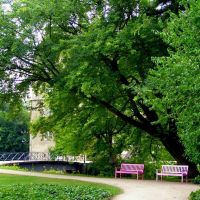 #25 Schloss Wolfsburg rózsaszín padjai - Németország, Вольфсбург