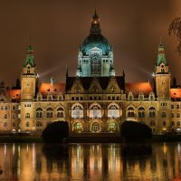 Rathaus Hannover bei Nacht, Ганновер