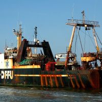 Fischtrawler "KIEL" auf Ausreise, Куксхавен