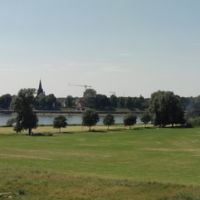 Panoramablick über die Rheinauen, Крефельд