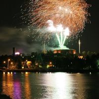 Fireworks over Linnanmäki amusement park, Хельсинки