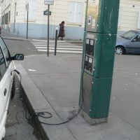 Electromobile charging station, January 2008, Иври