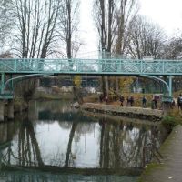 Champigny - bras de la Marne et le pont vers lile du martin pêcheur, Сен-Мар-дес-Фоссе