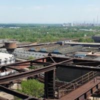 Vítkovice steel panorama with gasholder and blast furnace No. 2, Острава