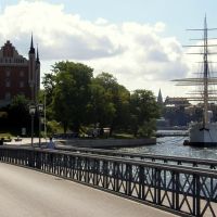 Stockholm - en romantisk plats med en segelbåt (romantické místo s plachetnicí; a romantic place with a sailboat), Sweden, Содерталье