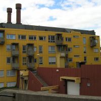 Kiruna - houses balconies resemble mine lift cages, Кируна