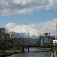 The view of Mt. Iwate form the Kaiun Bridge, Мориока
