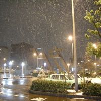 Snowing night on Kanazawa Station, Каназава