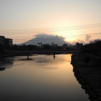 甲突川と朝の桜島（Ｆ）, Кагошима