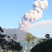Volcanic fumes of Sakura-jima,Kagoshima, Кагошима