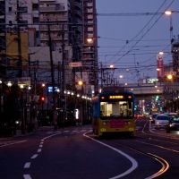 Tram that runs on old streets of Osaka, Моригучи
