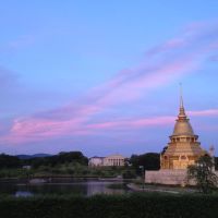 Magnificent sunset clouds with Great Stupa in Nasu Shoja, Йоно