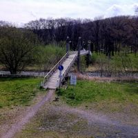 中の島公園の吊り橋（無加川） Suspension Bridge in Nakanoshima park, Китами
