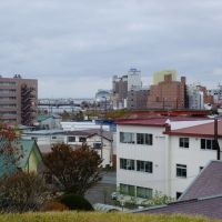 View of Nusamai-Bashi from Moshiriya-Chasi (釧路市 モシリヤチャシから幣舞橋を望む), Куширо
