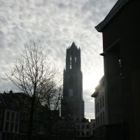 Domtower and cityhall in counterlight, Utrecht., Амерсфоорт