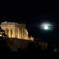 The Parthenon, a full moon  (click for higher quality), Афины