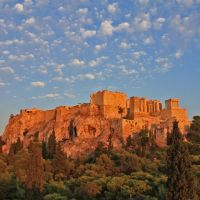 The Acropolis under the light of the sunset, Афины