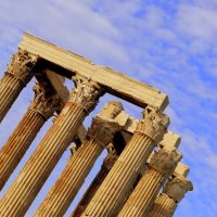 Temple of Olympian Zeus -  Detail of the temples Corinthian capitals and architraves, Афины