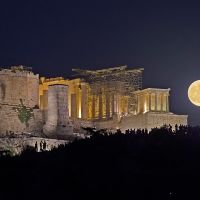 Moonrise by the Acropolis, Афины