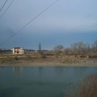 Standing over the waste water bypass channel to Mtkvari, Рустави