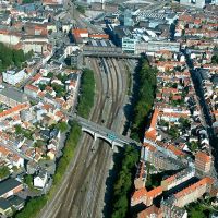 Railroad tracks in Aarhus, Aerial, Орхус