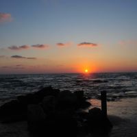 Israel, sunset on the mediterranean sea, Натания