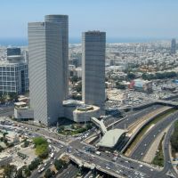 Tel Aviv: Ayalon Highway, HaShalom Station & Azrieli Center, from Elco Tower, Гиватаим