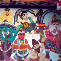 DECORATION of TOWELS at a DUMDUM PARK PANDAL - DURGAPUJA festival of KOLKATA, Дум-Дум