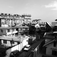 View from Hotel Chinar Groove, in B&W: Srinagar, Kashmir Valley, Jammu & Kashmir, Сринагар