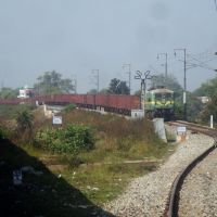 WAG-9 hauled empty freight train waiting at Katni Mudwara outer, Мурвара