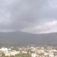 Rainbow and rain over the city...small sized photograph, Сатара