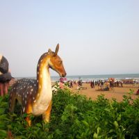 animal statues at Puri beach, Пури