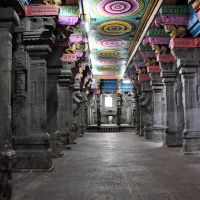 Thousand Pillar Hall in the Meenakshi Sundareswarar Temple. Madurai, India., Мадурай
