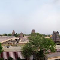 Panoramic view of  the Meenakshi Sundareswarar Temple. Madurai, India., Мадурай