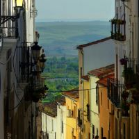 # 01 Villalobos Street in Caceres at a sunny morning. UNESCOs Heritage of Mankind (Homage to Ana González), Кацерес