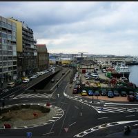 : El puerto pesquero de Vigo, desde A Laxe, Виго