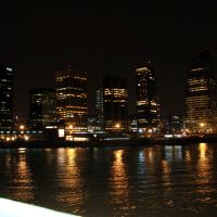 "BUQUE BUS" Vista Nocturna de "Puerto Madero" llegando al Puerto de "Buenos Aires"  "Arg", Азул