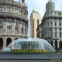 The fountain in the center of Genoa. Фонтан в центре Генуи, Генуя